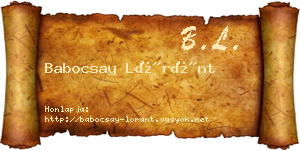 Babocsay Lóránt névjegykártya