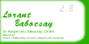 lorant babocsay business card