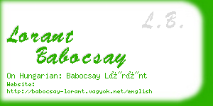 lorant babocsay business card